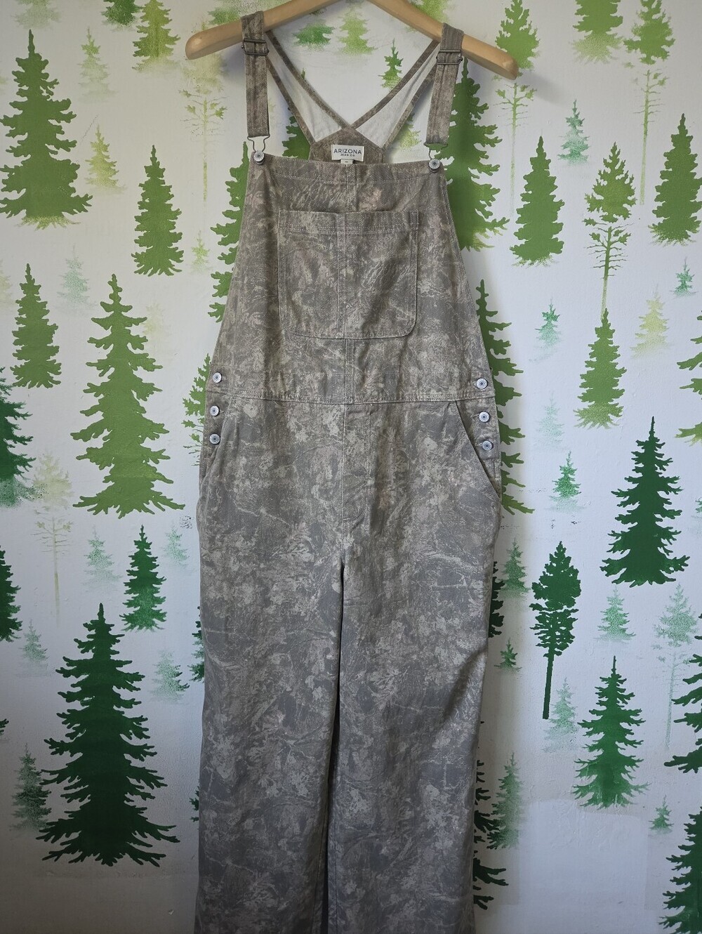 Arizona Jean Company Juniors Camo Printed Overalls